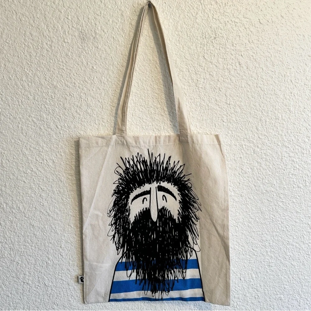 Etsy Sailor Artsy Cartoon Tote Bag Cream Blue OS - Picture 4 of 4